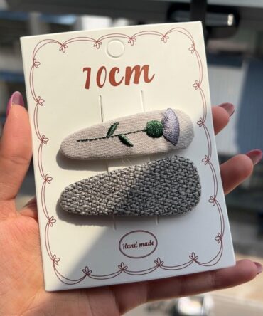 Knitted | Embroidery Handmade Hair Clips (Set of 2)