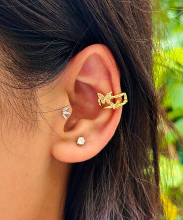 Butterfly Drip Ear Cuff (Available in Silver and Golden Coating)