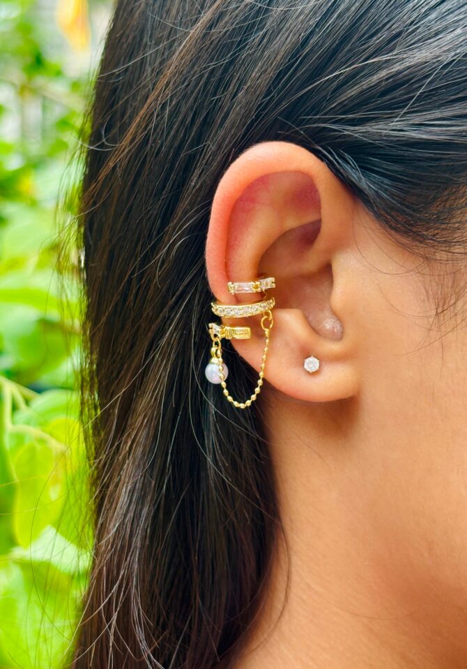 Wrap-on Dangling Ear Cuff (Available in Silver and Golden Coating) - Image 2