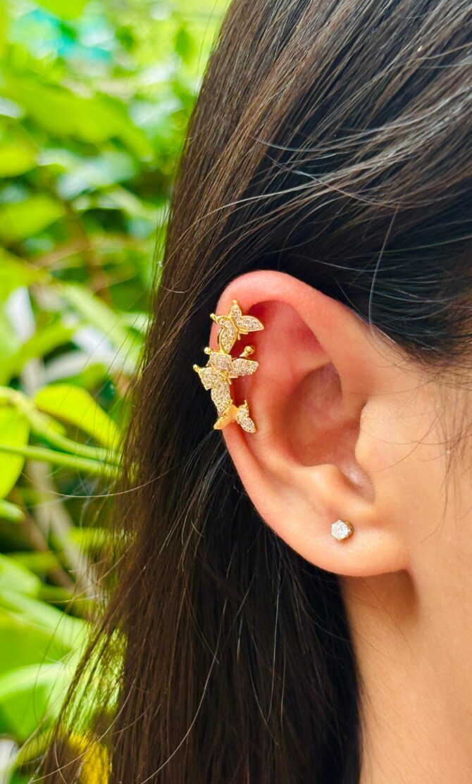 Butter flee Ear Cuff (Available in Silver and Golden Coating) - Image 2