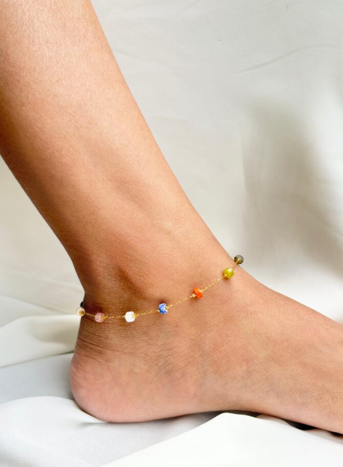 Multistone Abstract Anklet