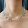 Blue-Moon Beaded Necklace