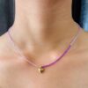 Lavanda Heart Beaded Necklace