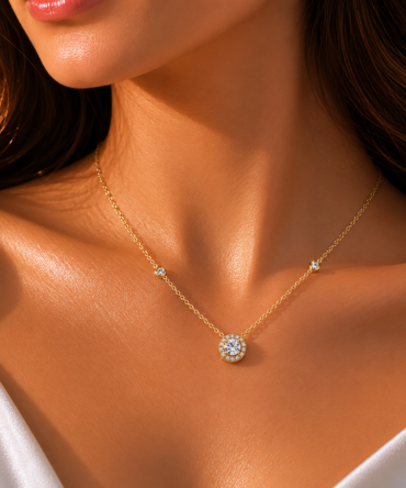 Multi Round crystal Necklace